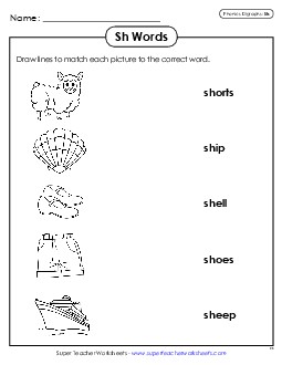 Matching Worksheet Phonics Digraphs Worksheet