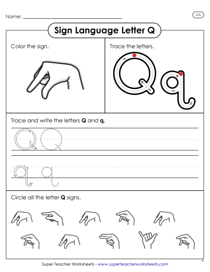 New Letter Q Sign Worksheet