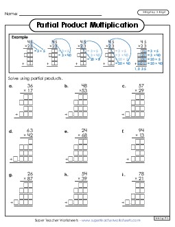 Multiplication (Multi-Digit) Worksheets Learning Tool