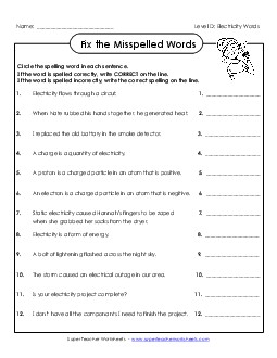 Fix the Misspelled Words Spelling D Worksheet