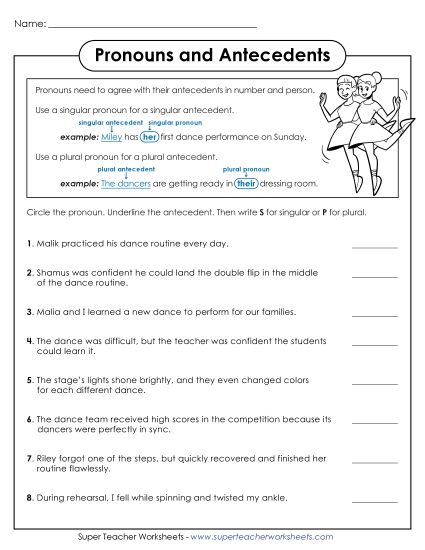 aSingular and Plural Pronouns and Antecedents