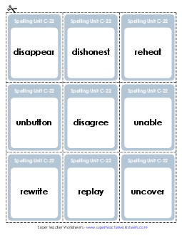 Spin-and-Spell (C-22) Spelling C Worksheet