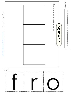 Large Cut-and-Glue: For Sight Words Individual Worksheet