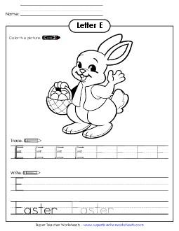 E is for Easter Worksheet