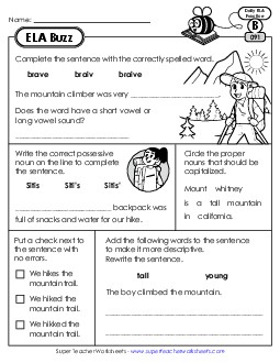 ELA Buzz: Week 19 Worksheets 91 through 95 Daily Ela Review Worksheet