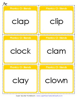 Flashcards Phonics Blends Worksheet