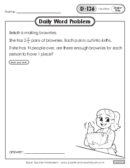 Daily Word Problems  D-136 through D-140 Worksheet