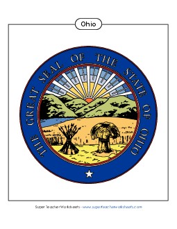 Ohio State Seal (Full-Color Version) States Individual Worksheet