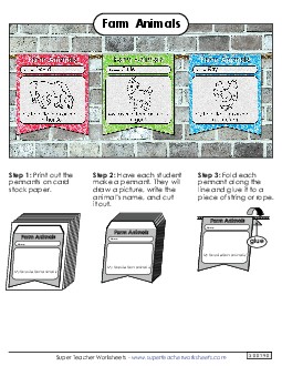 Farm Animal Pennant Worksheet