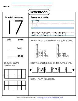 Special Number: 17 Counting Worksheet