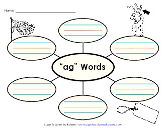 Word Web (-ag) Word Families Worksheet