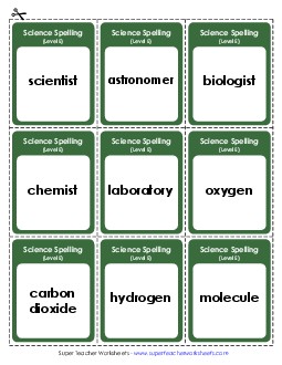 Flashcards (Science) Spelling E Worksheet