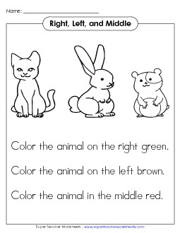 Pets Free Right Left Worksheet