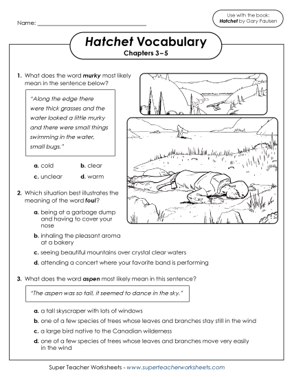 New Vocabulary Questions (Chapters 3–5) Worksheet New Vocabulary Questions (Chapters 3–5) Worksheet