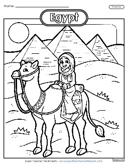 Coloring Page: Pyramids Egypt Worksheet