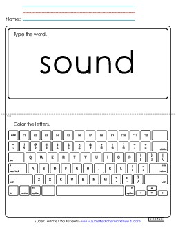 Type the Word: Sound Sight Words Individual Worksheet