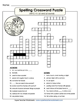 Crossword Puzzle (C-11) Spelling C Worksheet