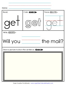 Worksheet 3: Get Free Sight Words Individual Worksheet