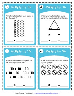 Multiplying by 10s Multiplication Worksheet