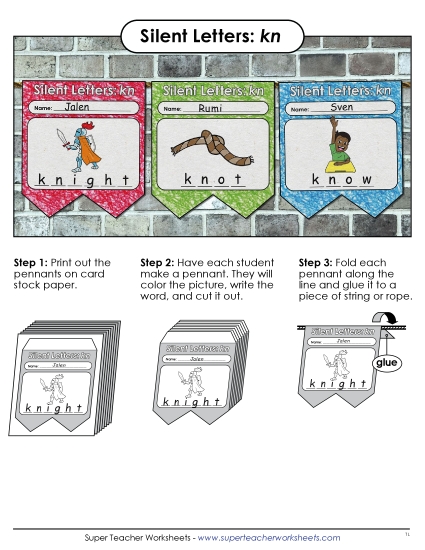 New Pennants: Kn- Words Worksheet New Pennants: Kn- Words Worksheet