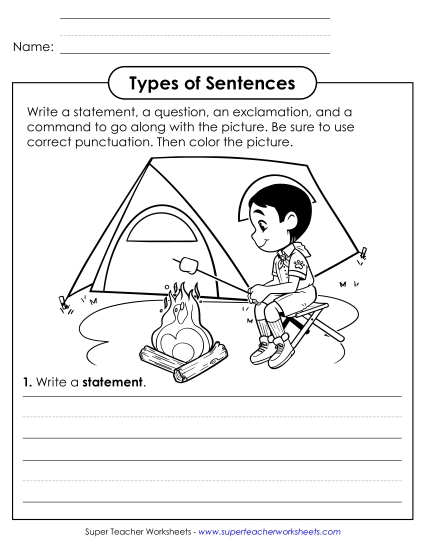 New Camping Picture Prompt Worksheet New Camping Picture Prompt Worksheet