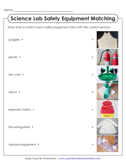 New Lab Safety Equipment Matching Worksheet New Lab Safety Equipment Matching Worksheet