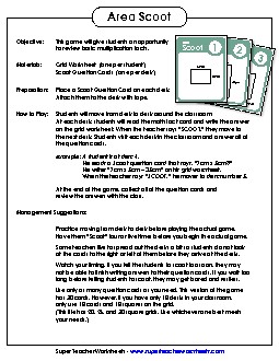 Game: Scoot (Area) Worksheet