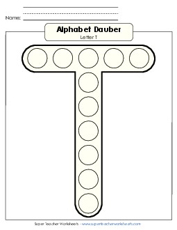 Letter T - Dabber Free Alphabet Worksheet