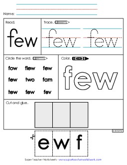 Worksheet 2: Few Sight Words Individual Worksheet