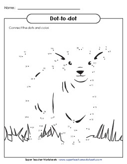 Sheep Dot-to-Dot: Count to 50 Free Counting Worksheet