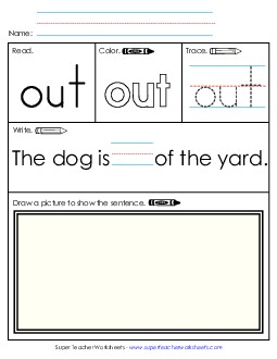 Out (Sight Word) Sight Words Individual Worksheet