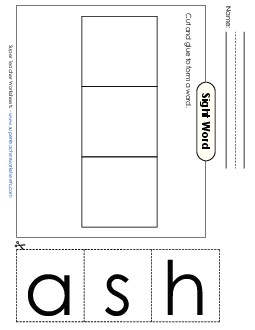 Large Cut-and-Glue: Has Sight Words Individual Worksheet