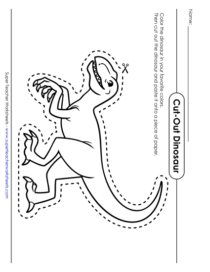 New Cut-Out Dinosaur Worksheet New Cut-Out Dinosaur Worksheet