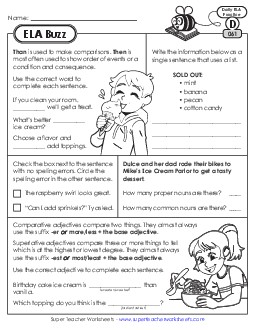 New ELA Buzz: Week 13<br>Worksheets 61 through 65 Worksheet