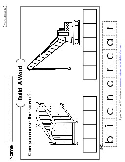 Build-a-Word #1: Crib and Crane  Phonics Blends Worksheet