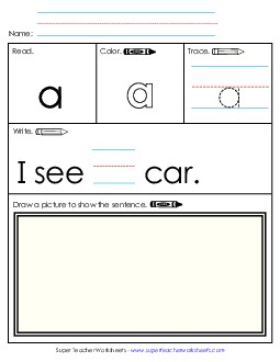 Worksheet 3: A Sight Words Individual Worksheet