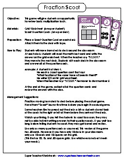 Scoot! - Basic Fractions Worksheet