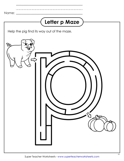 aMaze Activity: Lowercase Letter p