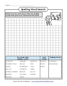 Make a Word Search Spelling D Worksheet