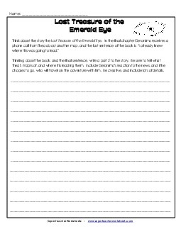 Write Part 2 Book Geronimo Stilton Worksheet