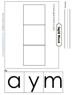 Large Cut-and-Glue: May Sight Words Individual Worksheet