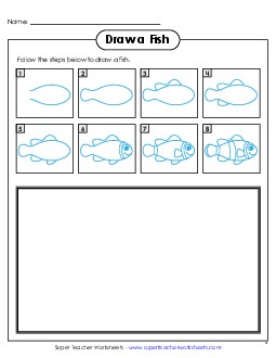 Draw a Fish Learning To Draw Worksheet