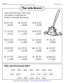 Subtraction  Worksheets Learning Tool