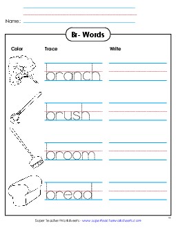 Trace and Write Phonics Blends Worksheet