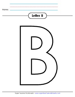 Outline - Uppercase B Alphabet Worksheet