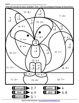 Subtraction: Fox Worksheet