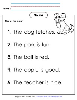 New Identify Nouns (B) Worksheet