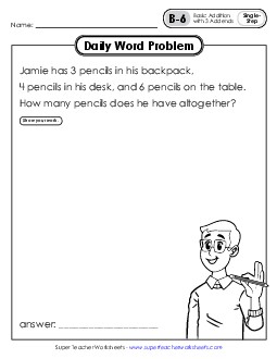 Daily Word Problems B-6 through B-10 Worksheet