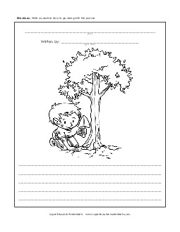 Picture Writing Prompt - Tree 1st Grade ELA Worksheet