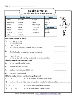 Question Worksheet (E-11) Spelling E Worksheet